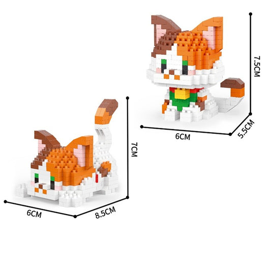Mellowiocosh Cute Pet Cat Series: Micro Building Block Kit - DIY Miniature Kitten Model for Home Decor & Gifting