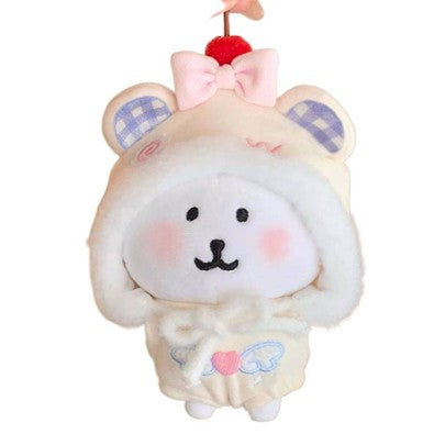 Mellowiocosh 10cm Mini Doll Onesie: Adorable Nagano Joke Bear Clothes, Fits Star & Normal Body Plushies, Cute Doll Outfit Hanging Ornament